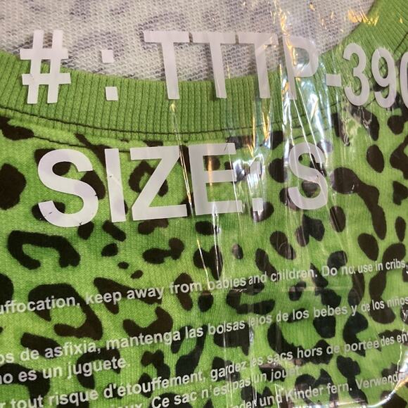NWT Set French Terry Green Leopard Jogger & Sweatshirt Sz S - Picture 7 of 12
